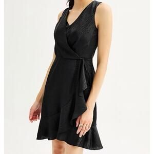 Nine West Sleeveless Mock Wrap Mini Dress Womens Size S